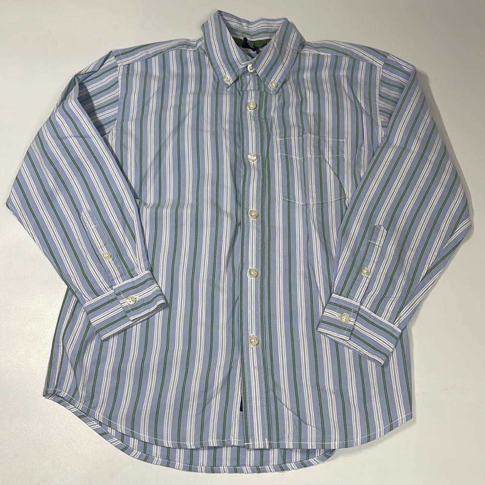 NEW Gap Kids Boys Blue Stripe Button Down Shirt Size M/8